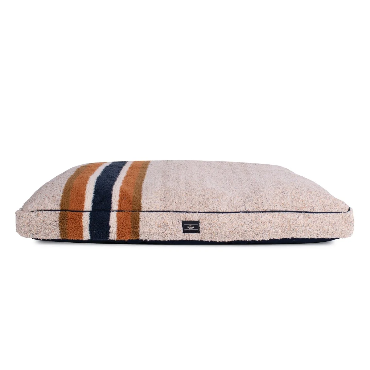 Shinola Brand Stripe Napper Pillow Berber Dog Bed Oatmeal - Image 13