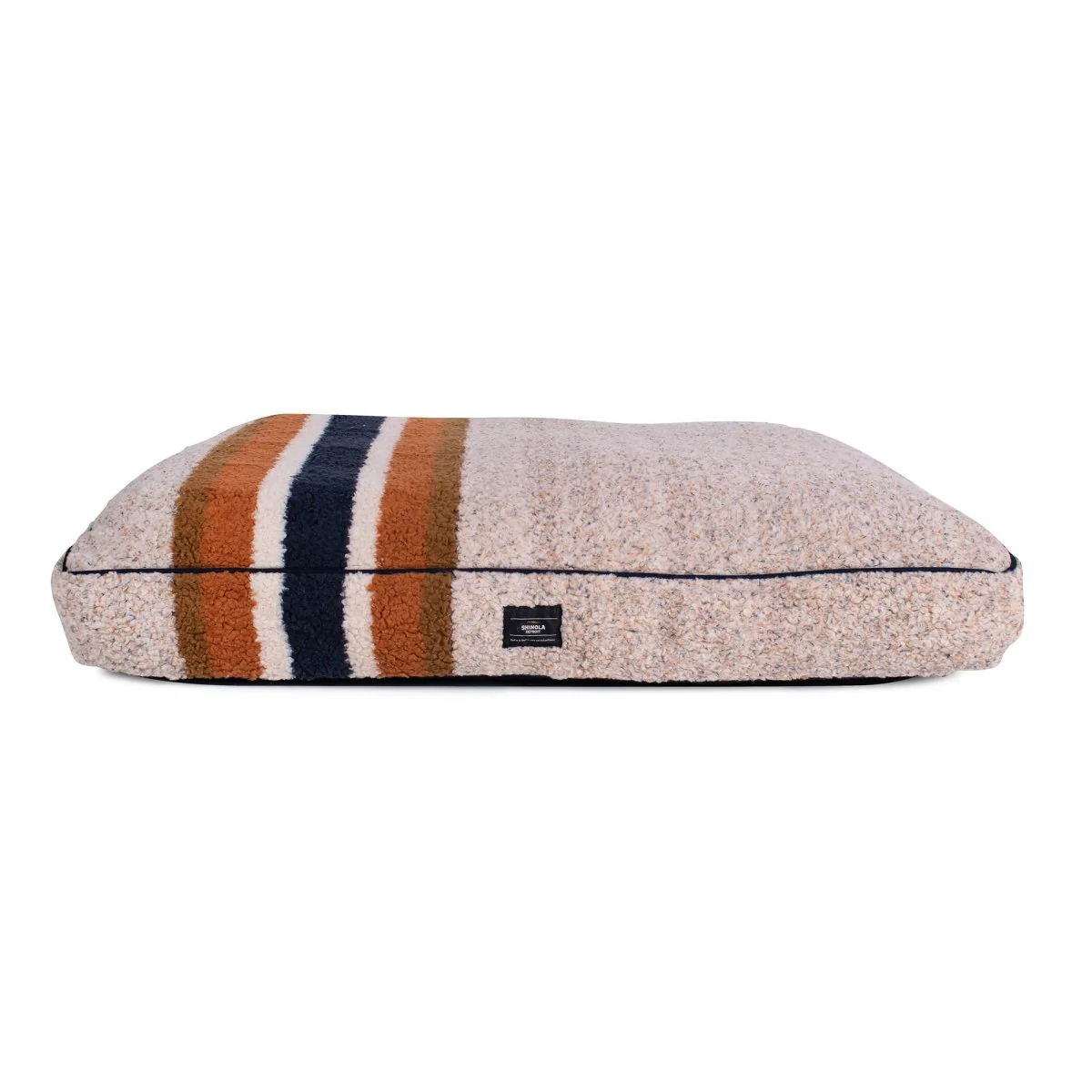 Shinola Brand Stripe Napper Pillow Berber Dog Bed Oatmeal - Image 14