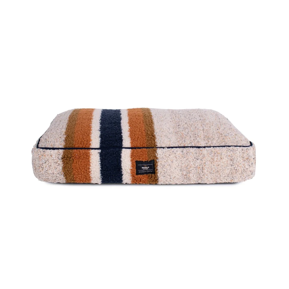 Shinola Brand Stripe Napper Pillow Berber Dog Bed Oatmeal - Image 15
