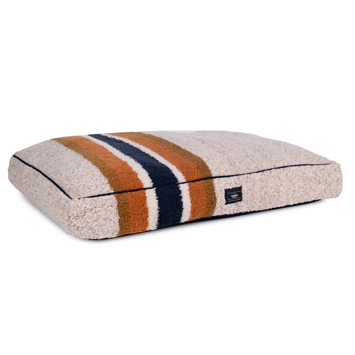 Shinola Brand Stripe Napper Pillow Berber Dog Bed Oatmeal - Image 4