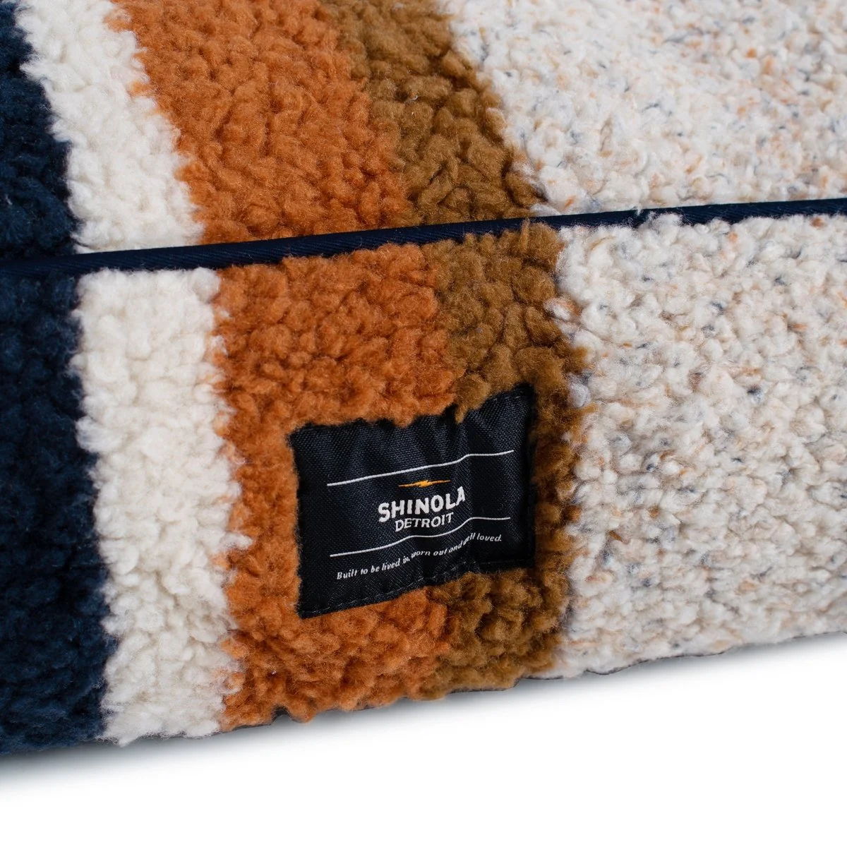 Shinola Brand Stripe Napper Pillow Berber Dog Bed Oatmeal - Image 8
