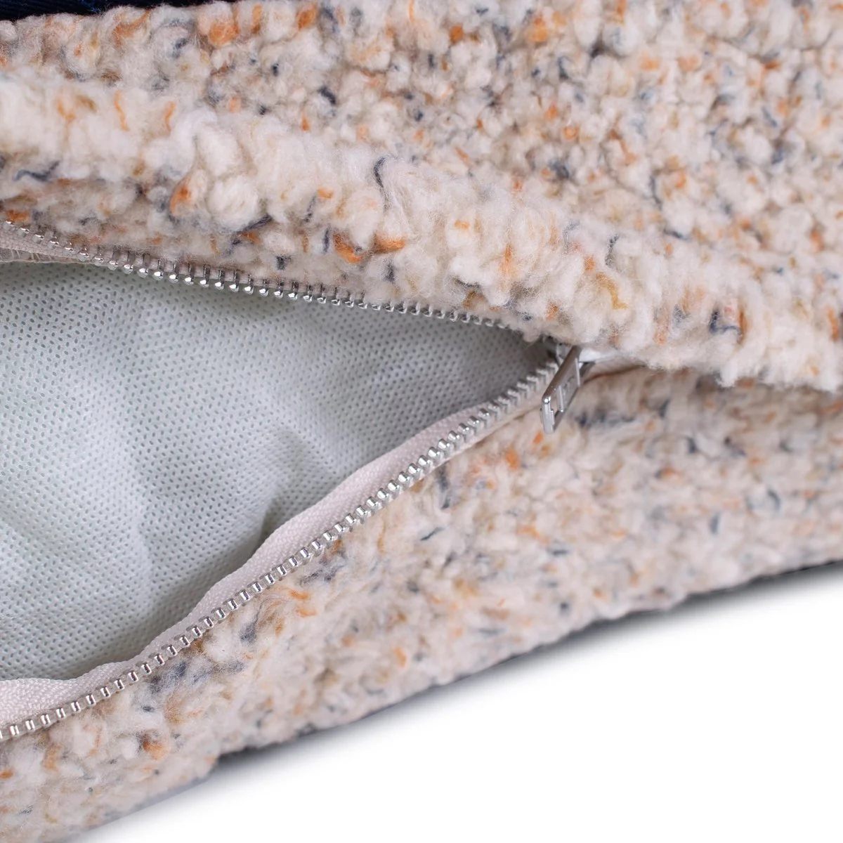 Shinola Brand Stripe Napper Pillow Berber Dog Bed Oatmeal - Image 9