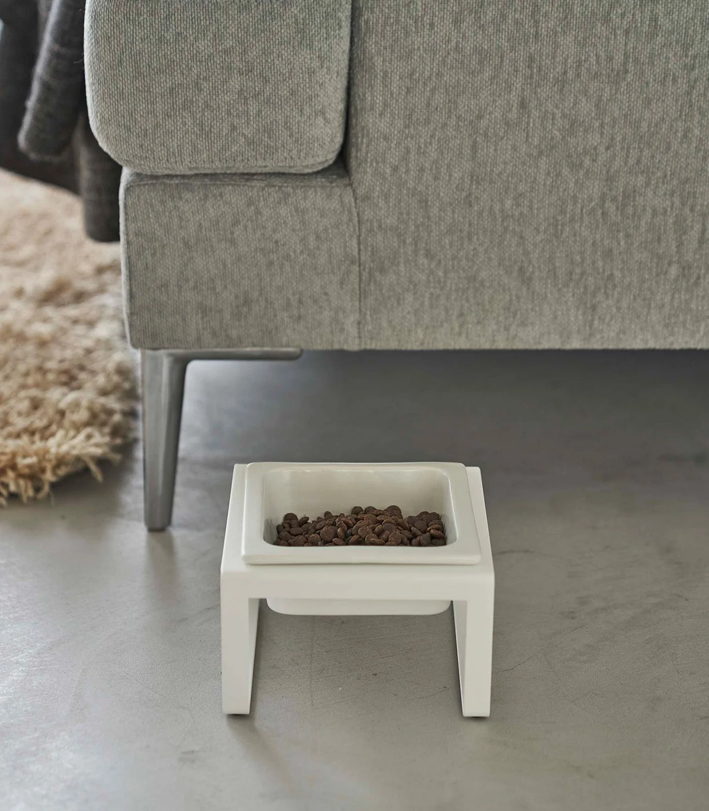 Single Pet Food Bowl - Tall - Steel + Ceramic - Image 4