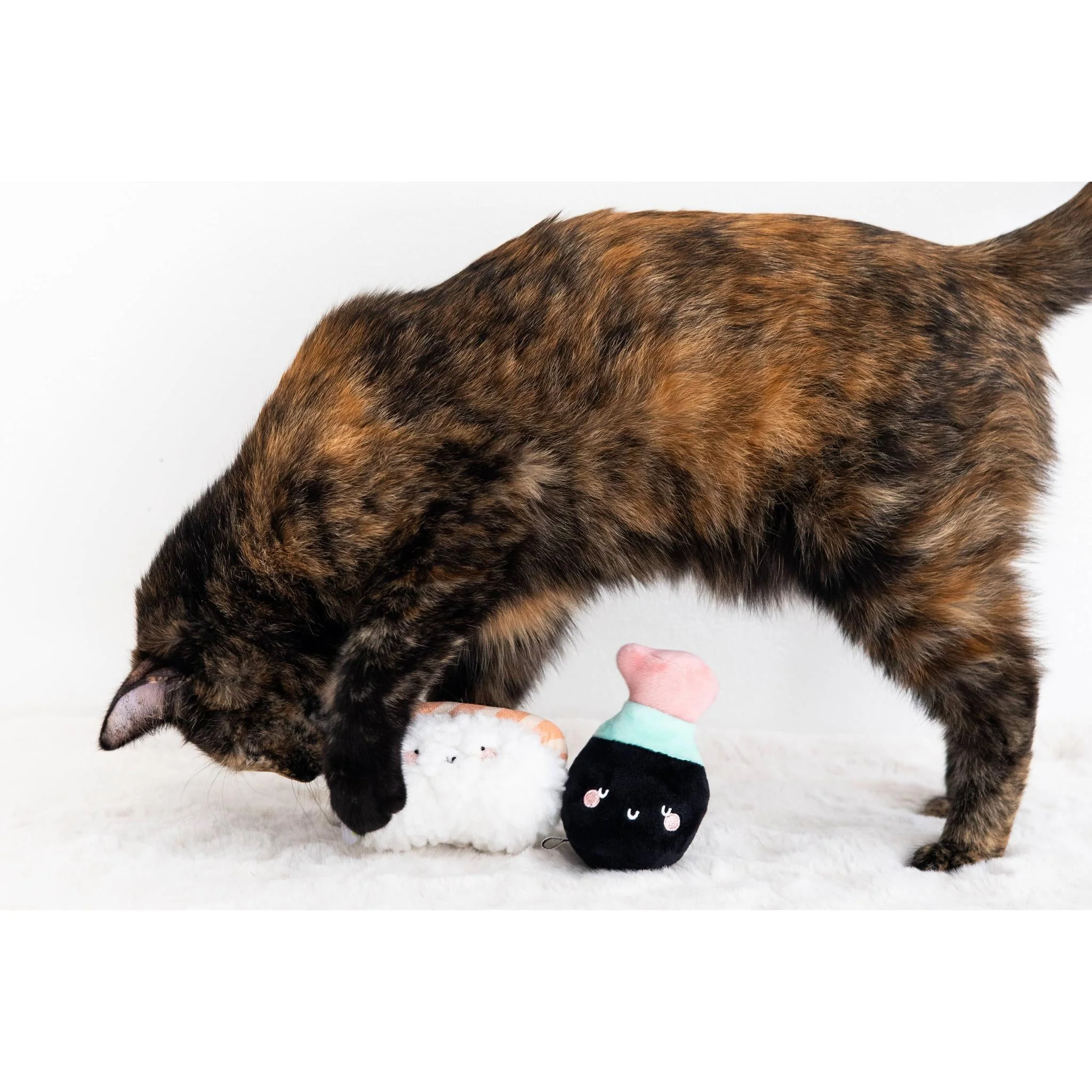 Soy Sauce and Sushi Cat Toy Set | Plush Toys for Pet Lovers | Giftable Cat Stocking Stuffer - Image 4