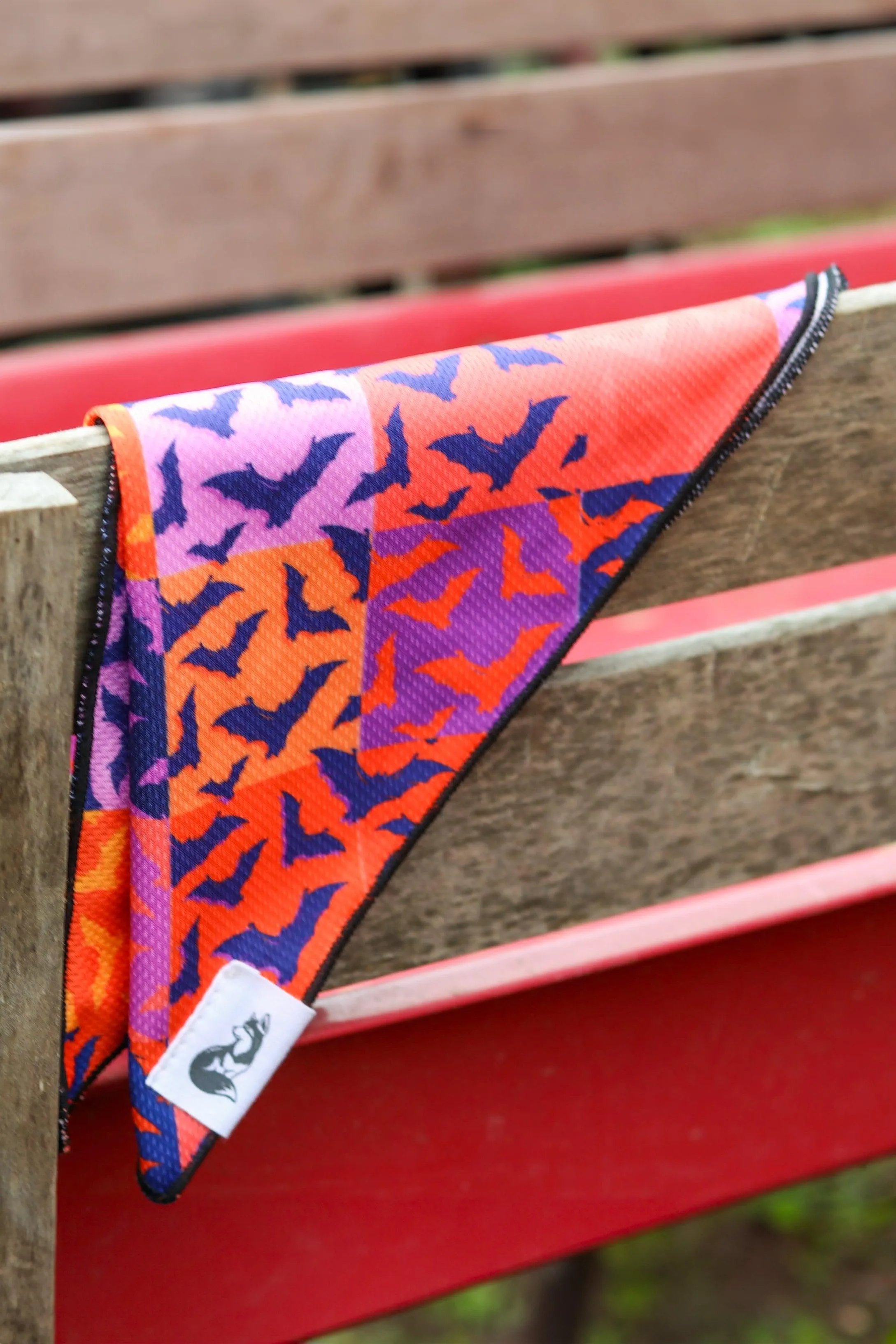 Spooky Bat Squares Dog Bandana - Image 2