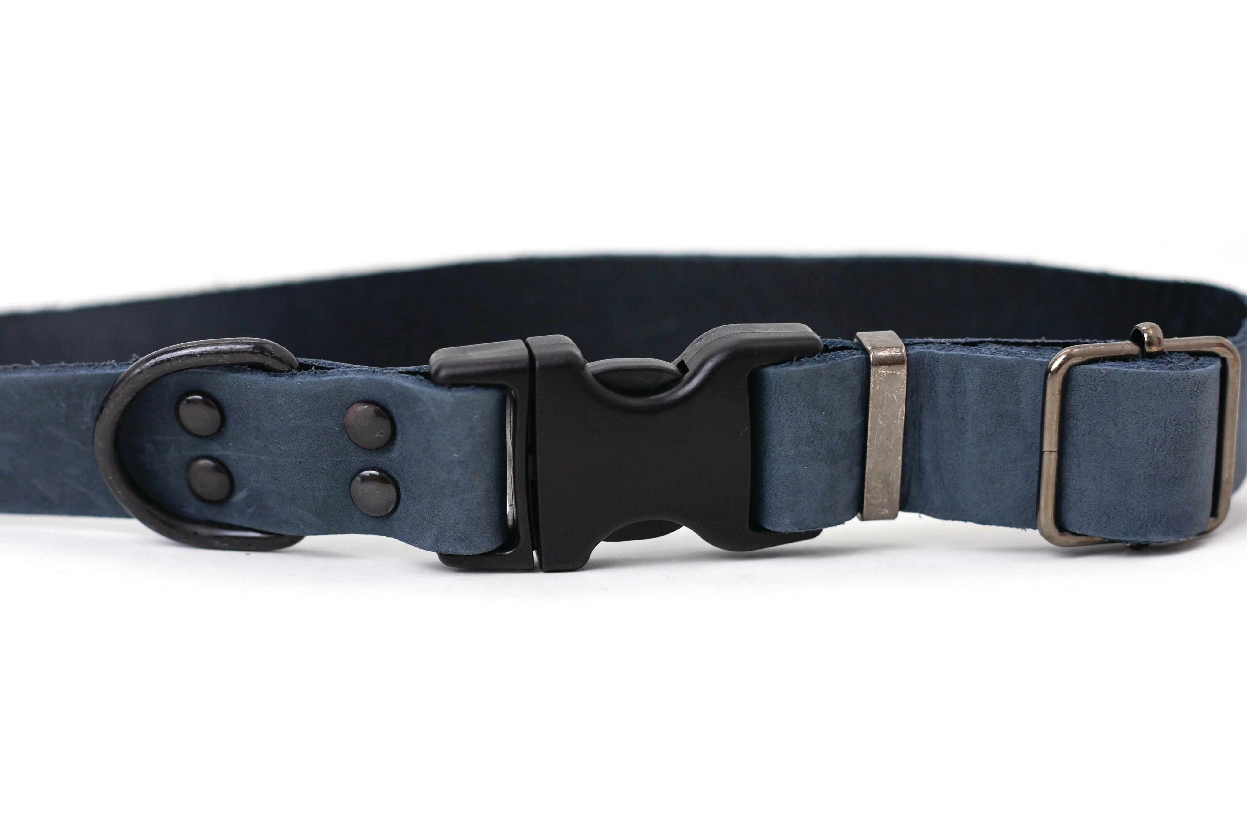 Sport Style Blue Jeans Leather Dog Collar - Image 2