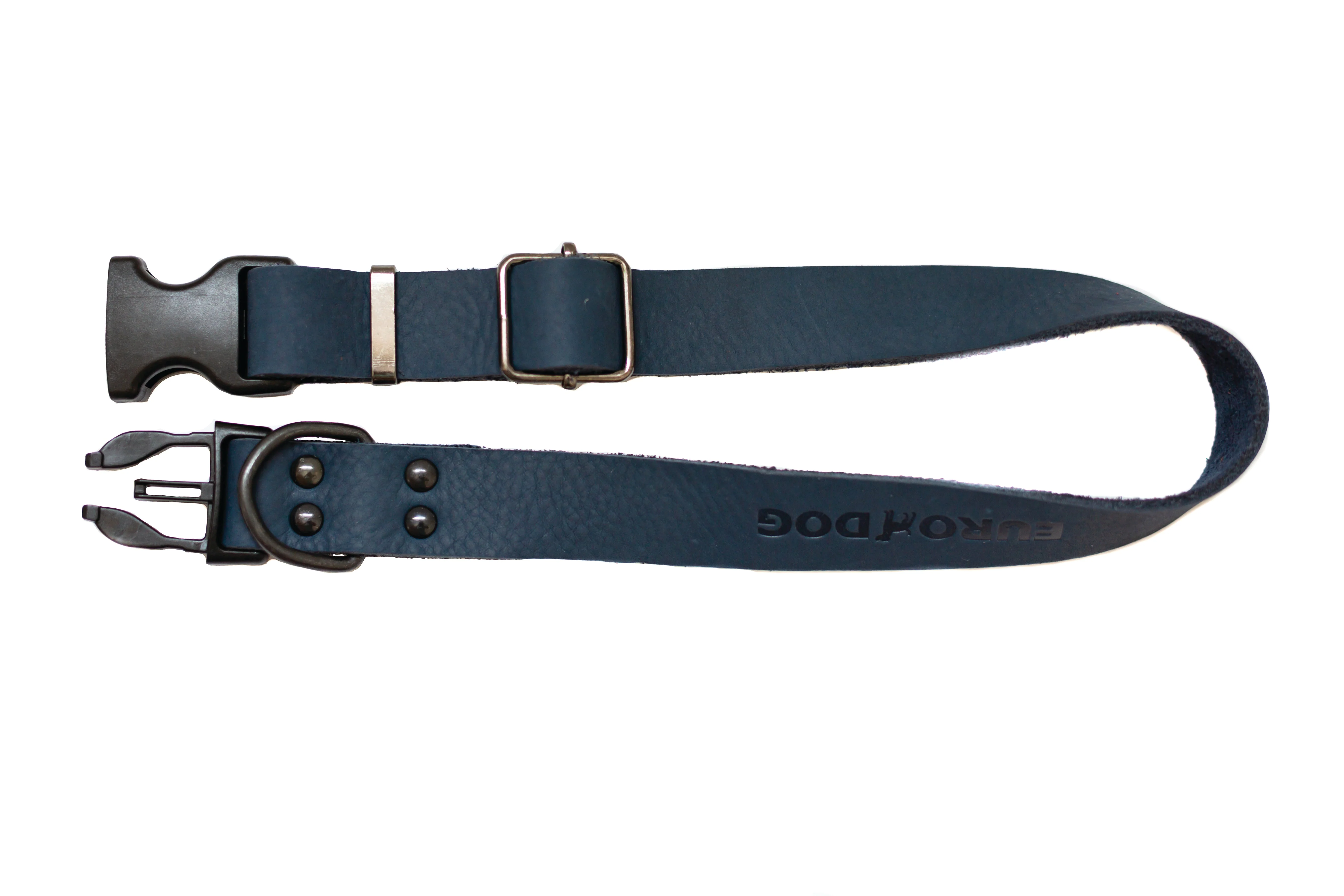 Sport Style Blue Jeans Leather Dog Collar - Image 3