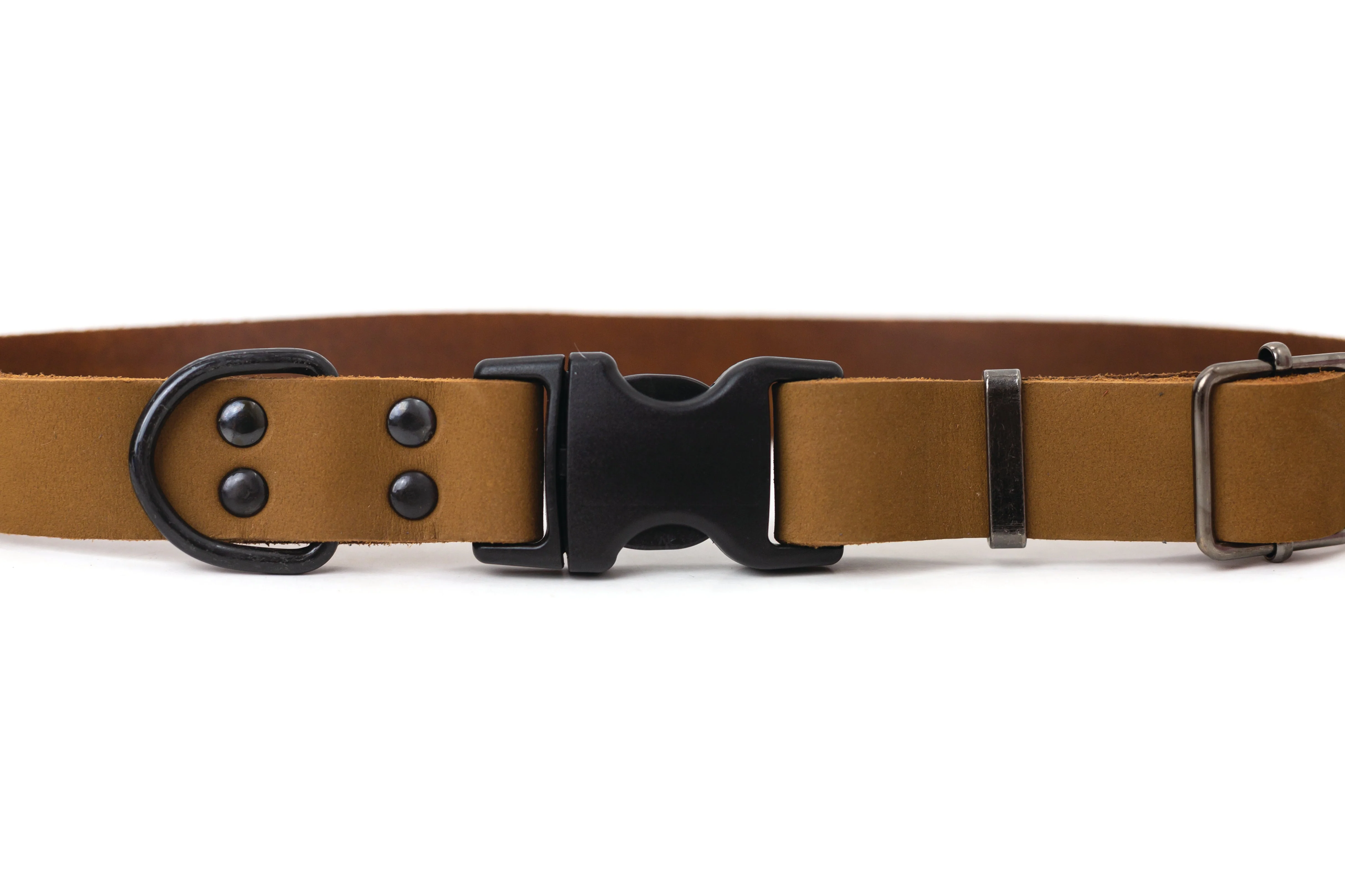 Sport Style Earth Brown Leather Dog Collar - Image 2