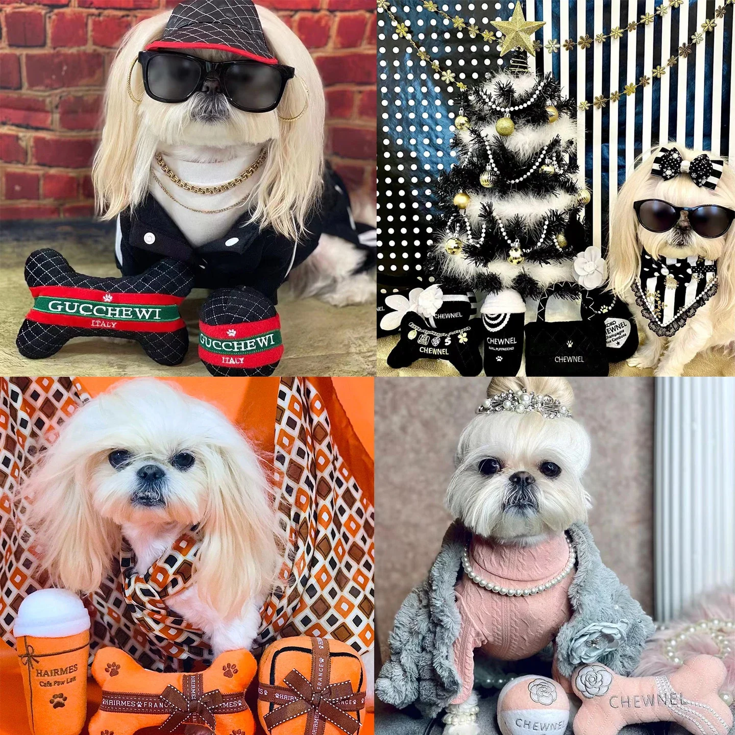 Squeak Plush Toy for Dog, Bone Cup, Chew Toy, Unique Design, Luxury Brand, Fashion Design, Passion for Pet Supplies - Image 3