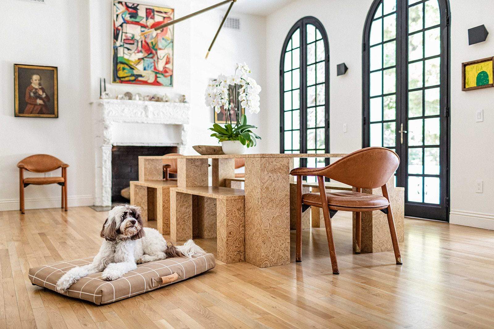 Tan Grid | Dog Bed or Bed Cover - Image 5