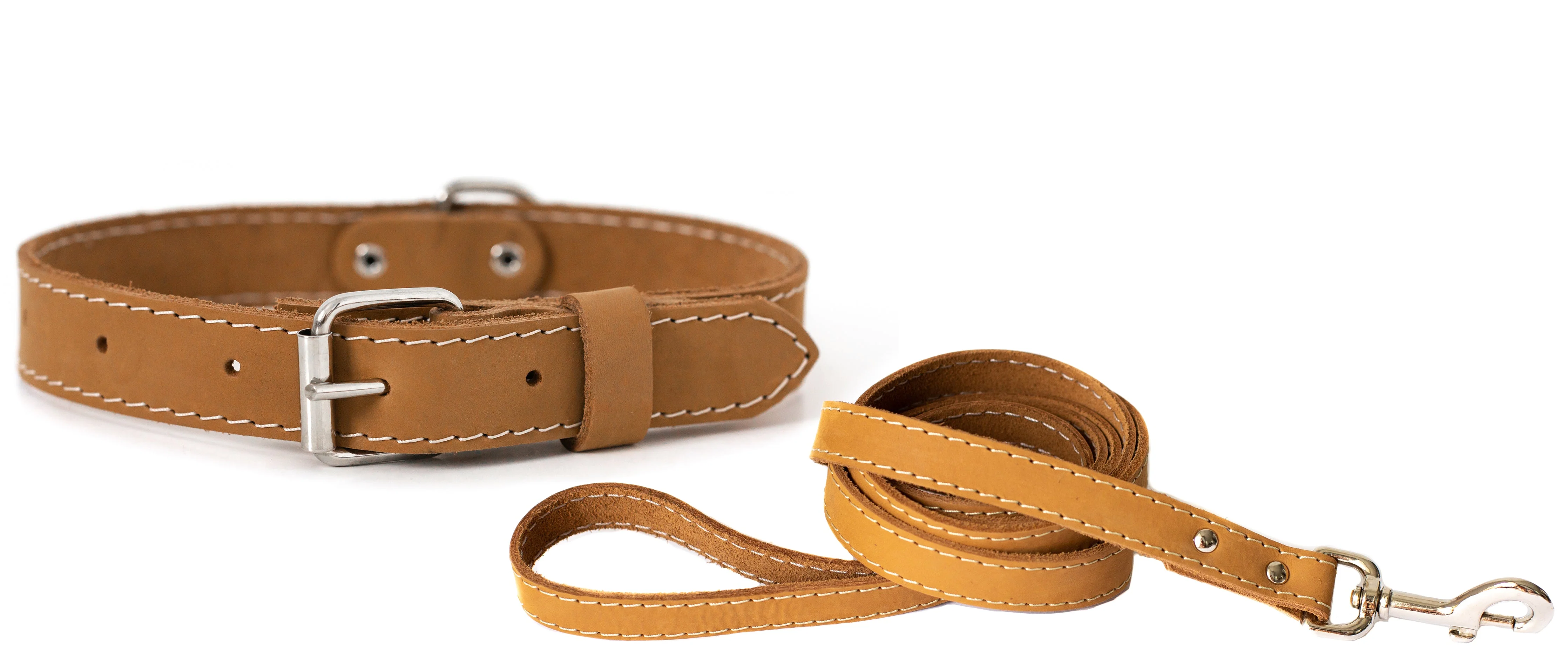 Pro Line Hunting Leather Collar and Leash Set - Image 2