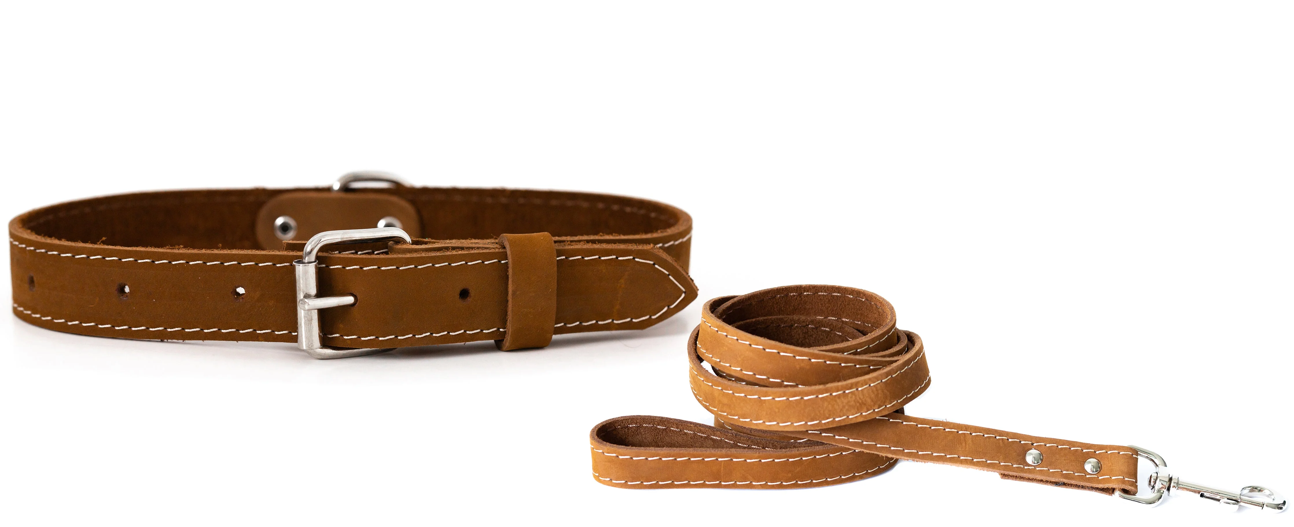 Pro Line Hunting Leather Collar and Leash Set - Image 4