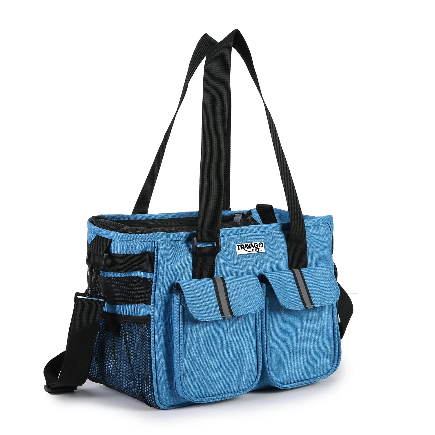 TRAVAGO PET Collapsible Airline Travel Pet Carrier Bag, Portable Small Animal Carrier, Blue, 16'' - Image 3