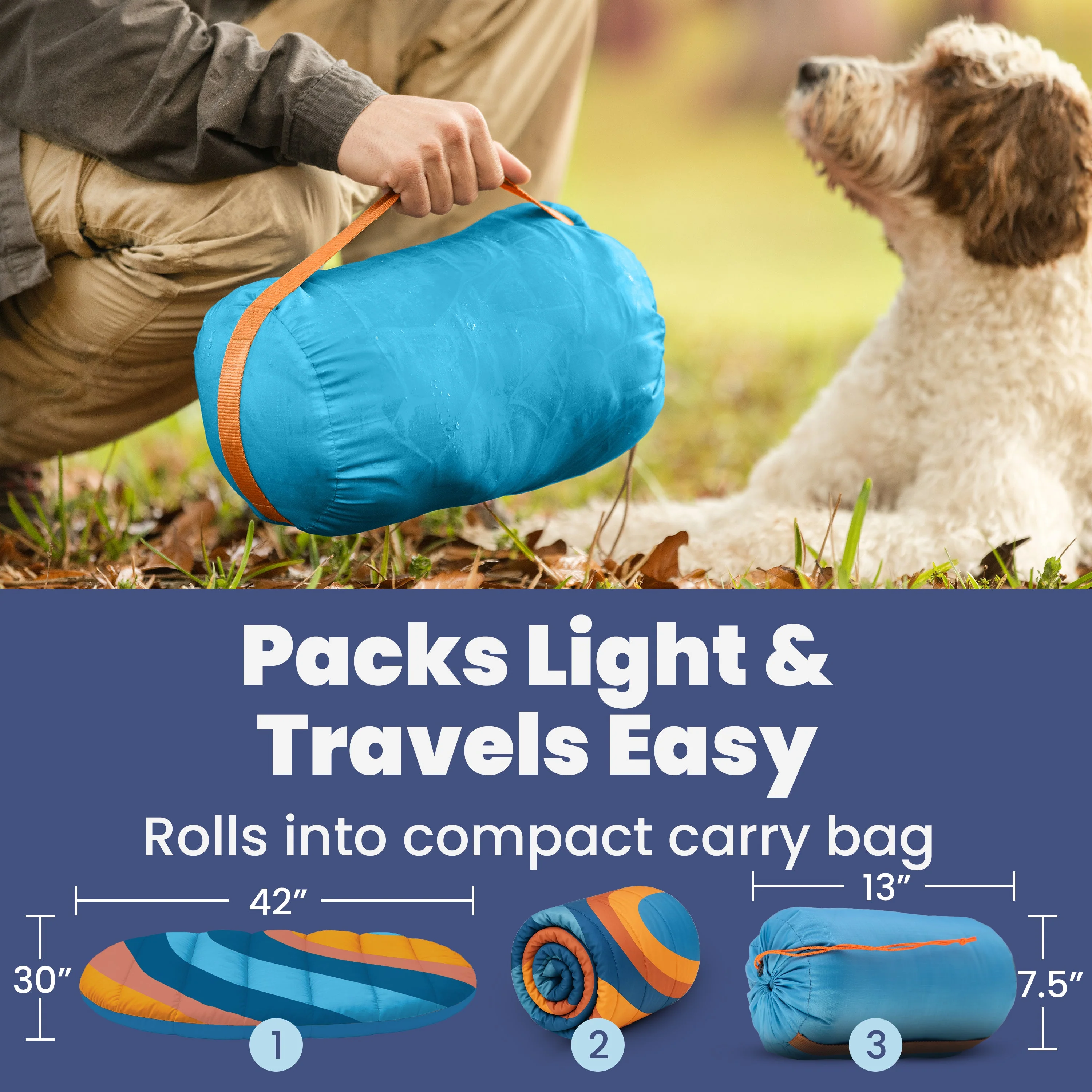 Travel Dog Bed - Foldable & Packable for Travel, Road Trip, Camping - Image 7