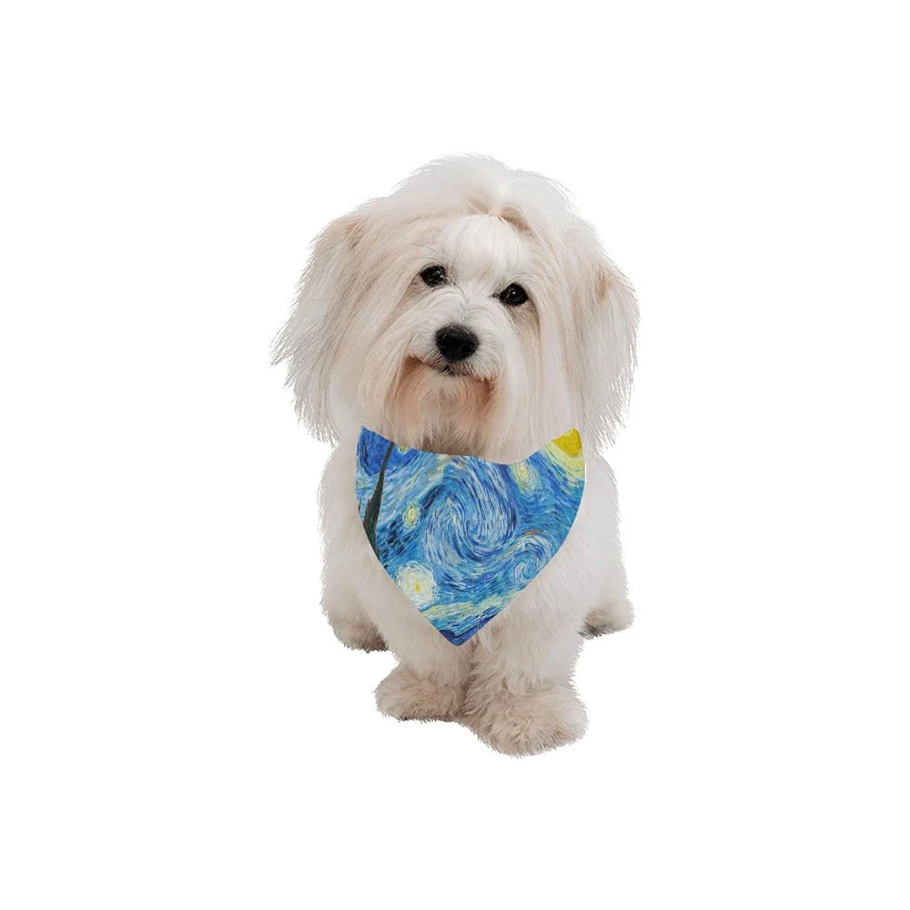 Van Gogh Starry Night Double-Sided Pet Bandana - Image 2