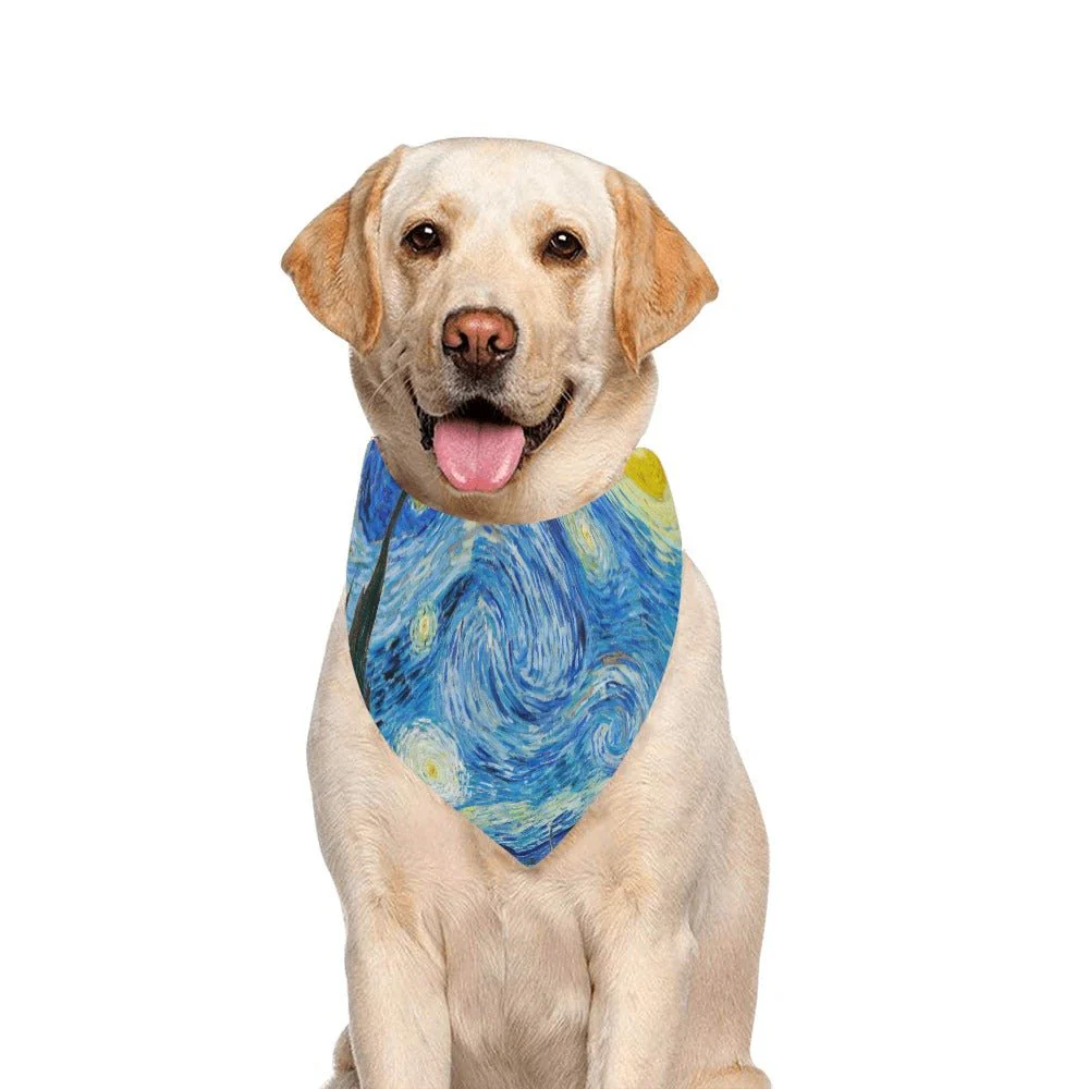 Van Gogh Starry Night Double-Sided Pet Bandana - Image 4