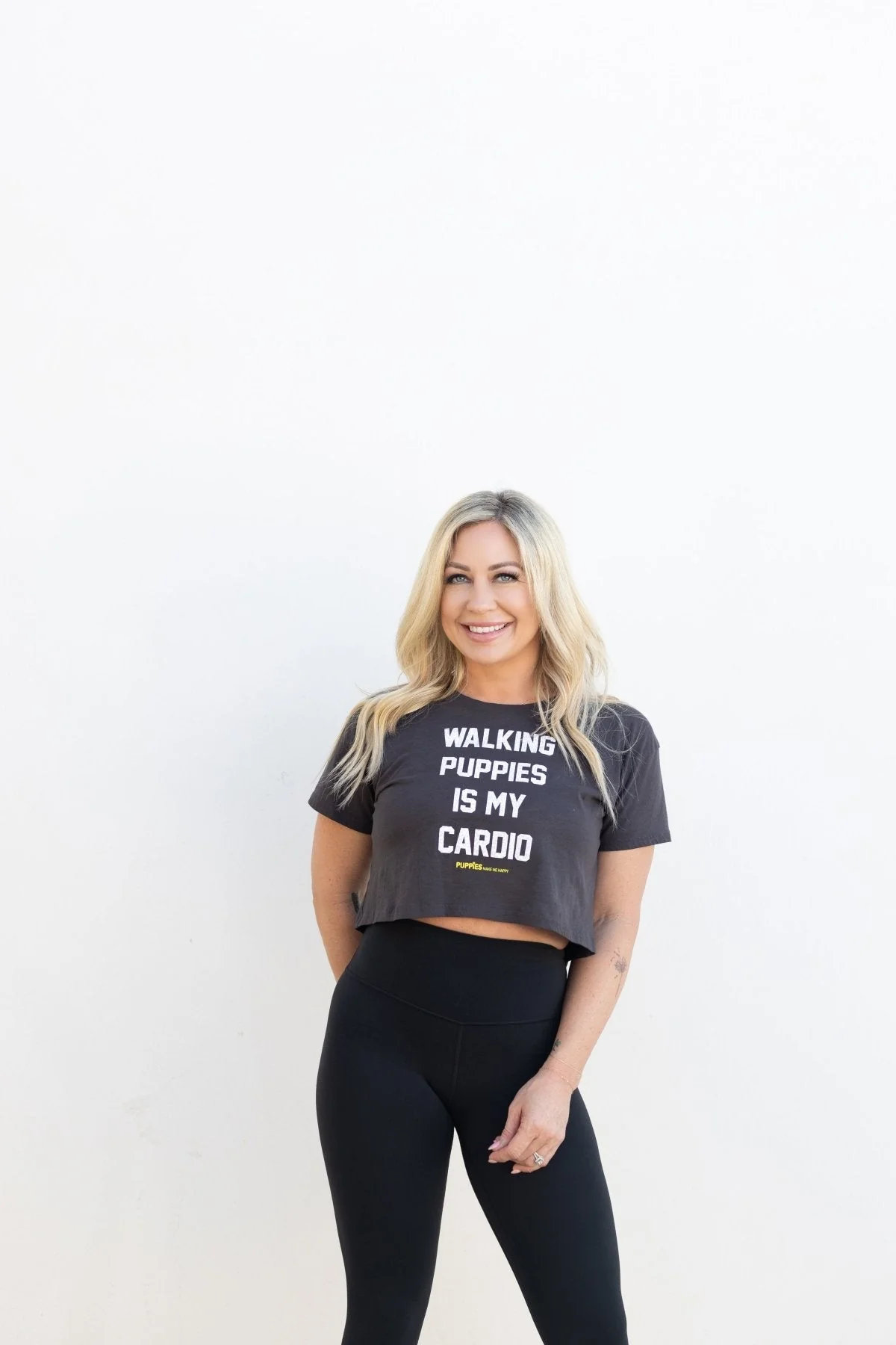 Walking Puppies Is My Cardio Crop Tee | Gift for Dog Owners - Image 4