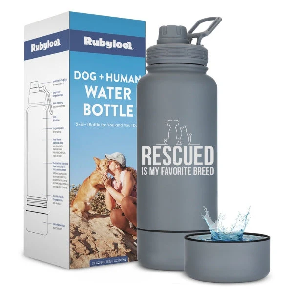 Dog + Human Water Bottle with Detachable Dog Bowl - Image 10