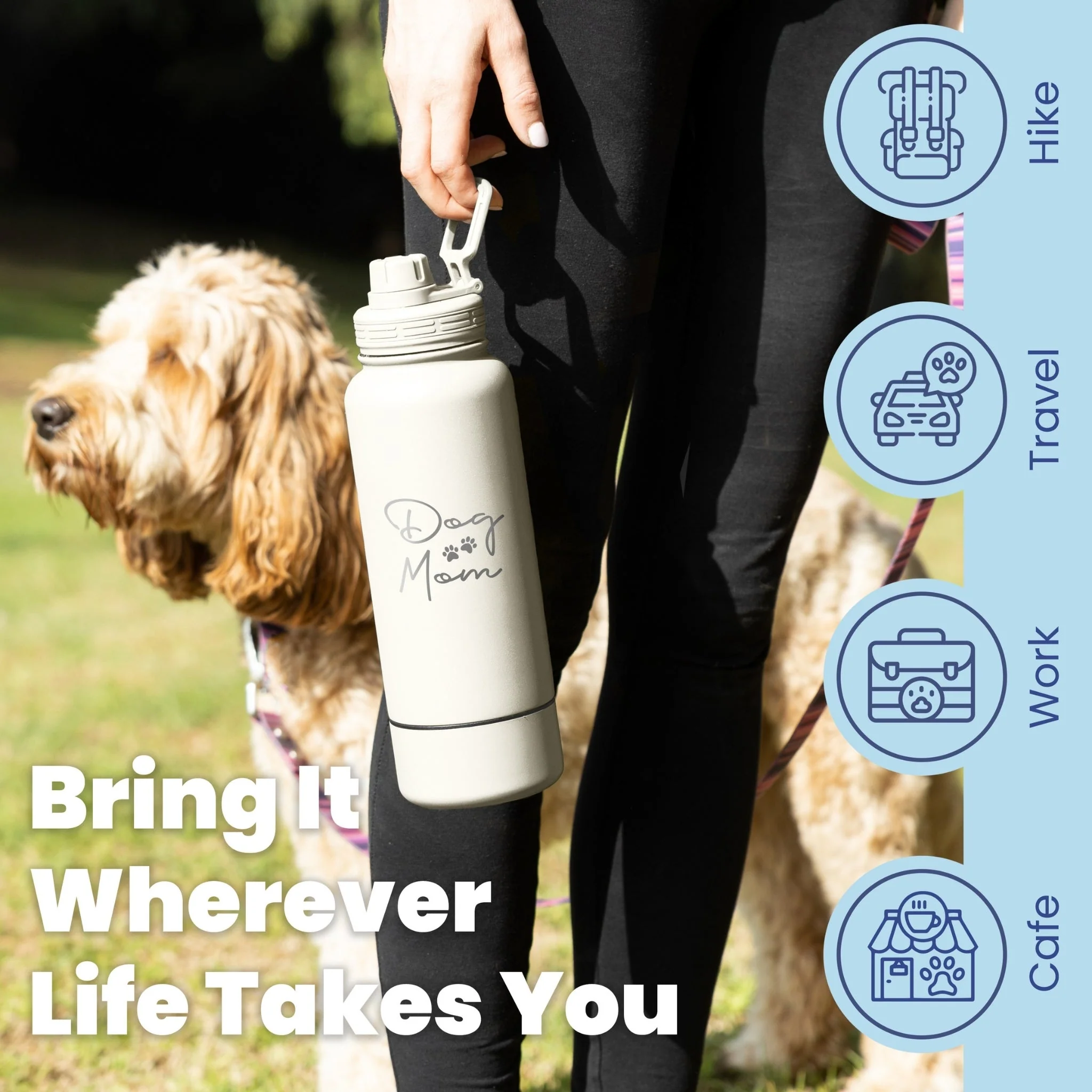 Dog + Human Water Bottle with Detachable Dog Bowl - Image 3