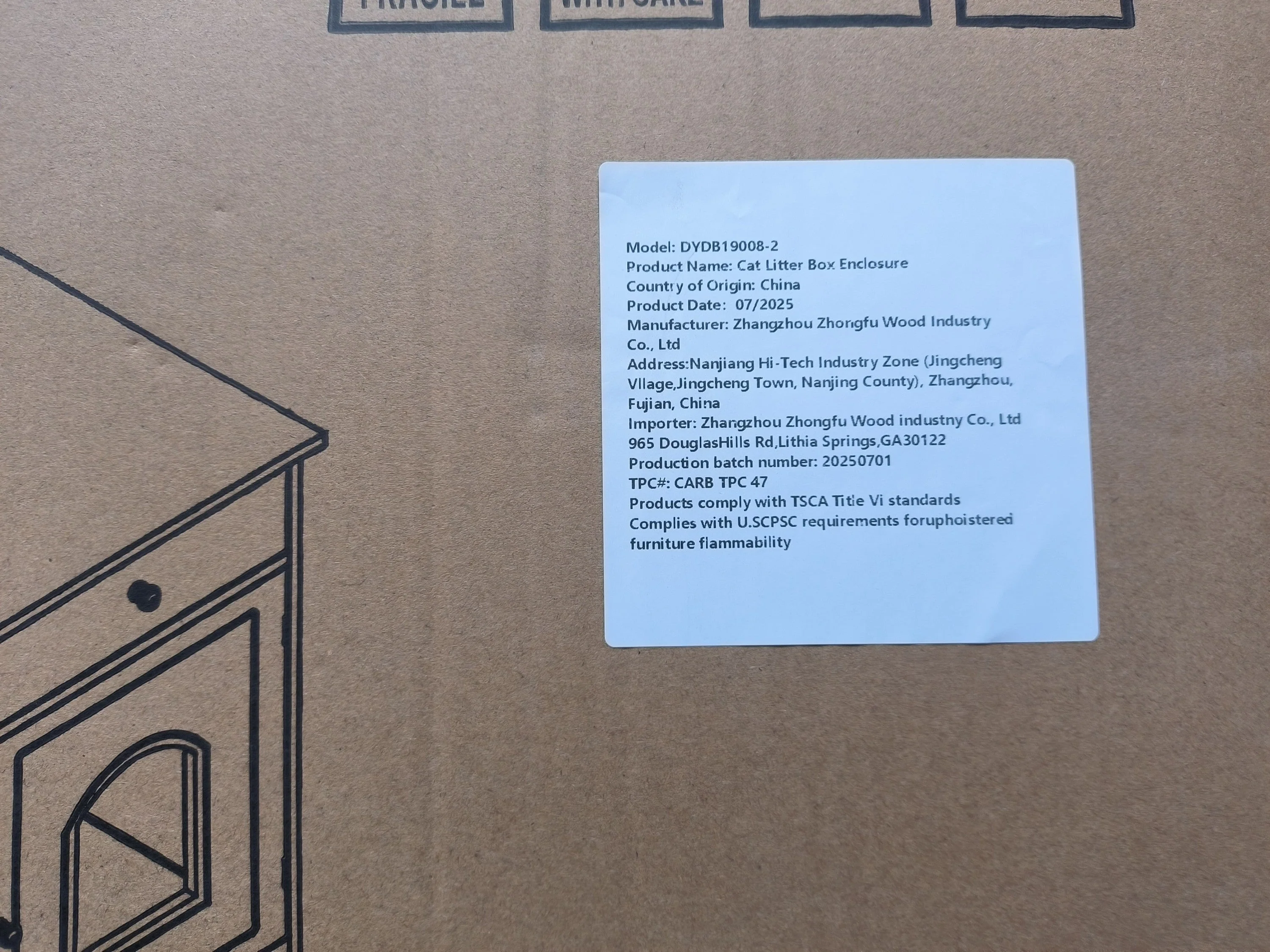 Wooden Pet House Cat Litter Box Enclosure with Drawer, Side Table, Indoor Pet Crate, Cat Home Nightstand (White) - Image 15