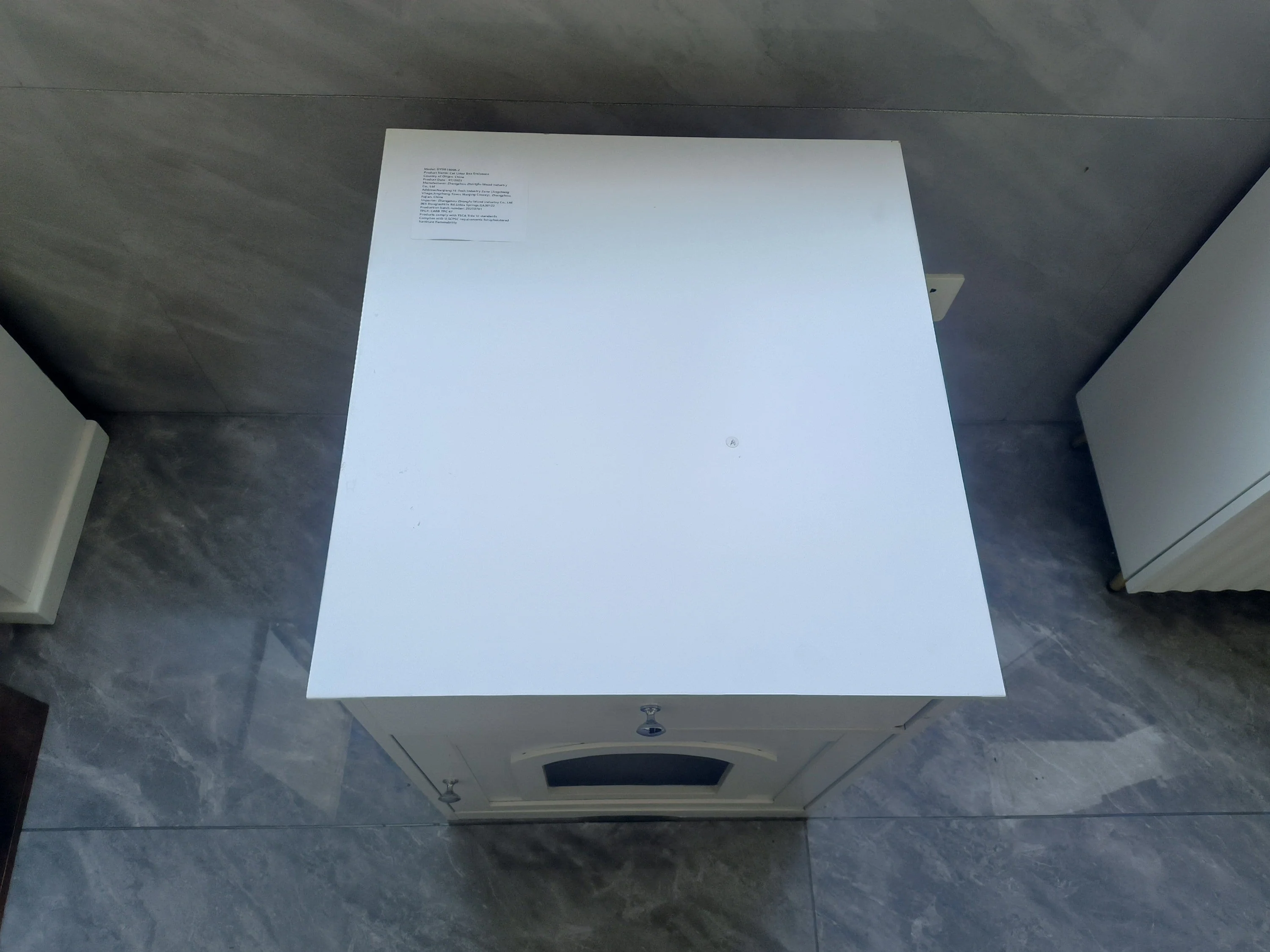 Wooden Pet House Cat Litter Box Enclosure with Drawer, Side Table, Indoor Pet Crate, Cat Home Nightstand (White) - Image 17
