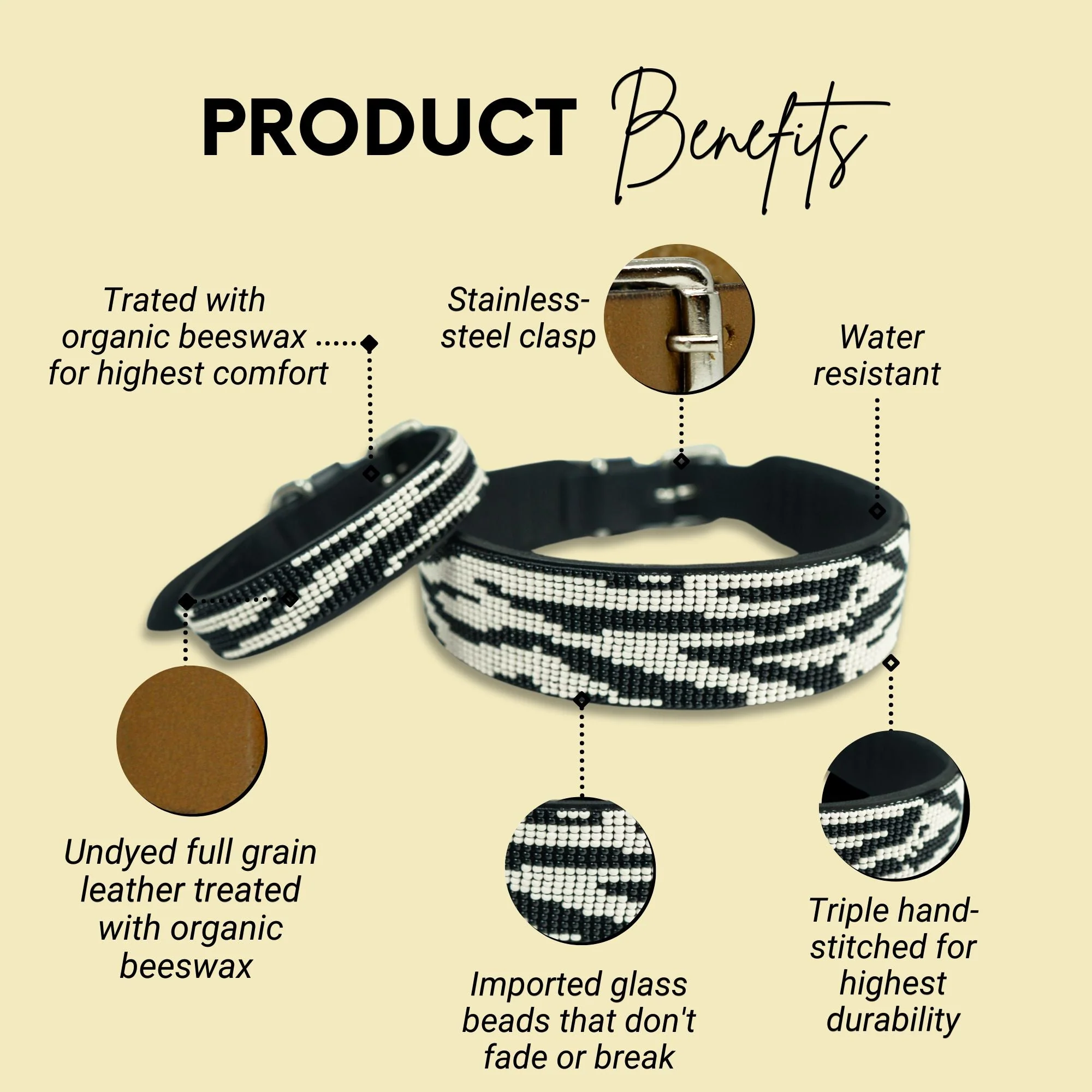 Zebra Sambboho dog collar (animal print collection) - Image 2